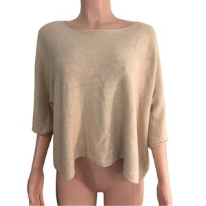 MEO MELI Women’s Beige Knit Dolman Sleeve Top from Italy